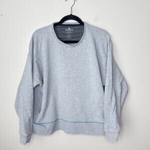 Bombas Size XXL Gray Pullover Sweatshirt Crew Neck Pockets Contrast Stitching